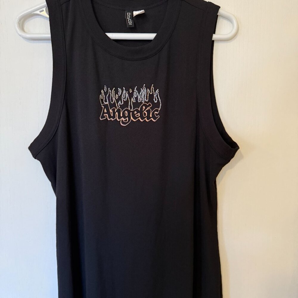 🪩2/20 Y2K Angelic rhinestone graphic dress